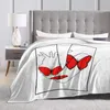 Blankets Heart With Red Butterfly Throw Blanket 3D Printed Sofa Bedroom Decorative Children Adult Christmas Gift