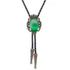 Bolo Ties Bronze Gem Bolo Tie Western Cowboy Opal Rodeo Leather Necktie 240407