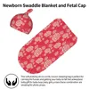 Blankets Retro Red Pattern Baby Swaddle Blanket For Born Receive