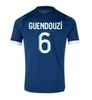 2023 2024 MAILLOT CAMISRA MARENDERILLES JERSEYS CUIDADES DE PEDRO CUIDADES GUENDOUZI ALEXIS PAYET CLAUSS FUTEBOLY CHAMISS HONEM CRIANÇAS VERETOUT sob os fãs de Om Olympique Vitinha