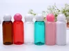 Storage Bottles Wholesale 30ml Empty PET Shampoo Bottle With Sphere Shape Lid Colorful Small Sample Vials Screw Cap