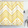 Duschgardiner Fashion Curtain Yellow HerringBone Handmålat aztekmönster med prickat vattentätt tyg Badrumsdekoratio