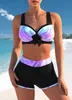 Kvinnors badkläder 2022 Kvinnor Sexig trendig Löst storlek Tvåbit Bikini Set Womens Fashion High midjan SwimeWear Summer Ny design Tryckt badkläder J240403