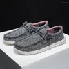 Chaussures décontractées pour hommes Grands légers légers 2024 Version coréenne Breatte Flat confortable toile paresseuse hommes zapatos