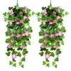 Dekorativa blommor 2st Artificial Simulated Flower Vine Fake Tificial Hanging Plants Outdoor Backyard Decoration