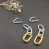 Designer sieraden Davids Yurmas Earring Trendy Silver en Yellow Split Button Buckle oorbellen met serienummer DYEH-012