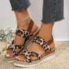 Sandali estate grande pendenza di moda pantofole leopardo stile foglio di pesce foce spessa fondo zapatos para mujeres