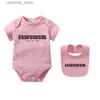 Rompers ESS Baby Jumps Curchs Designer Designer Newborn Rompers 2PCS Set Kids BodySity Set Brand Girls Boys Romper New Born Jumps Cuit Luxury Sauthies CYD24010405-6 L47