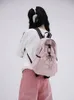 Bordado coreano Bow Women Nylon Pink mochilas para niñas Bolsas escolares de alta capacidad bolsas de viaje livianas femeninas Estilo preppy 240329