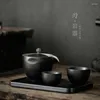 Teaware Sets Chinese-style Retro Ceramic Tea Set 1 Teapot 2 Cups And Tray 4-piece Household Small Maker Men's Gift