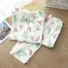 Home Clothing Kisbini Leaf Watermelon Printed Women Pajamaze Zestaw PURE BAWIEŃ BOTALNY BUTUNEK KARTUN