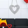 Decorative Flowers Valentine's Day Wreath Heart Shaped Wall Sign Wooden Decorations For Outdoor Walls Birthday Party Door Window