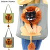 Cat Carriers 2024 Backpack Carrier Cute Little Lion Shaped Shoulder Bag Funny Dog Small Pets Canvas Go Out Tote Pet Travel Bags