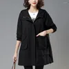 Trench Cods Coats Spring Automne Vêtements coréens lâches Verties Wind Breaker Femelle Hotted épaississeur décontracté Western Solid Western Solid