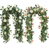 装飾的な花6.2 ft人工ブドウの花柄の花輪の背景結婚式の飾り偽のつるシルクの花の装飾
