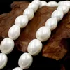 Loose Gemstones SR 12x15mm Feeform Egg Shape White Natural MOP Shell Immitation Pearl Gemstone DIY Beads Strand 15"