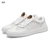 Casual Shoes Luxury Men's Cowhide Breattable Board Young White Sports