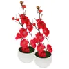Decoratieve bloemen 2 pc's bureaublad faux potplant kunstmatige bloem bonsai nep pruimenbloesem plastic