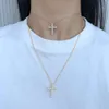 Iced Out Cubic Zirconia 18K Gold Cuban Link Chain Cross Pendant Diamond 925 Silver Tennis Necklace Chocker kettingen voor vrouwen