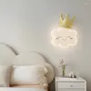 Wall Lamps Cute Children's Room With Pink Bow Cloud Lamp Modern Romantic Princess Nursery Girl Bedroom Bedside Lights