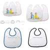 Andere Home Textile DIY Sublimation Blanks Baby Bib Wärme Wärmeübertragung Drucken Kinder Burp -Tücher wasserdichte Baumwoll -Fütterungstischwar DHSPF