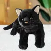 Simulation noire chat poupée jouet enfants dormant oreiller en peluche cadeau d'anniversaire pour filles garçons enfants pour tout-petit fête d'anniversaire de fête 240325