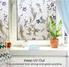 Fensteraufkleber Wefilm Blume Frosted Non Adhesive Decorative Türfilm Abnehmbares statisches Klingel -Glas -Hitzekontrolle Anti -UV