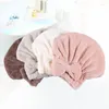 Serviette 1 pcs douche super absorbant rapidement sèche chapeau de cheveux enveloppé de séchage spa bowknot corail en toison accessoires de salle de bain