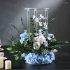 Fiori decorativi da 80 cm Vase acilico arrotondato Vaso a pentole chiaro fiore centrotavola moderna moderna colonne vintage decorazione 10pcs