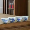 Tasses Saucers 1pcs rétro en céramique bleu et blanc tasse de style chinois en porcelaine d'après-midi