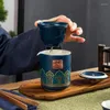 TeAware Setleri Çin Retro Seramik Çay Bardağı Seti Taşınabilir Seyahat Hediye Kutusu Ambalaj Üç fincandan oluşan bir tencere basit çaydanlık