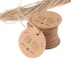 100 -stcs/lot Diy Kraft Paper cadeau -tags voor u voor het vieren van labels Handgemaakt voor bruiloftsfeestdecoratie Verpakking Hang papier