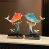 Arts et artisanat Resin Animal Ornements Sculpture Fish Livin Room TV statut Affiche des miniatures Décoration Crafts Accessoires Iftl2447