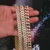 8mm 10mm 12mm smycken diamant choker halsband 14k guld pläterad isad ut hiphop vårlås moissanit kubansk länkkedja män