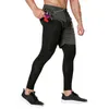 Men's Pants Er Factory Fitness Blank 2 In 1 Mens Workout Track Jogger With Inner Pocket Running Double Layer Sport