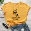 Women's T Shirts No Drama Llama T-shirt Funny Mother's Day Gift Tshirt Cute Women Short Sleeve Mama Graphic Tee Top Drop