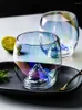 Weingläser Ins Whiskyglas Bergform hohl geschnitztes kreatives Design farbenfrohe transparente Saftmilchmilchwasser Bier Getränke Tassen