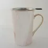 Tazza di marmo con coperchio e cucchiaio caffè auto mescolando da 12 once di tazza di tazza per caffetteria o tè dropship 240407