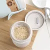 300ml Healthy Material Wheat Straw Sealed Soup Cup With Lid Water Breakfast Portable Lunch Box Microwave Dinnerware Food