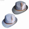 Breda Brim Hats Bucket Fedora Hat Mens Trilby Panama Classic Dress Decoration Rollspel Curly Cocktail Party Beach Event Travel Tyskland YQ240407