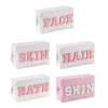 Storage Bags Soft And Absorbent Pink Towel Embroidered Makeup Bag Waterproof Travel Letter Patches Cosmetic