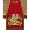 SHAVUOT TABEL RUNNER A FEASTE DE SEMANAS TOLETA DE TRABALHA JE PILHGRIM FESTIVAL Holiday Kitchen Dinning Home Decoration 240325