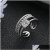 Orecchini Necklace Set 2pcs Luxury Piccolo Sfera di apertura di Bracciale rotondo con anelli Mtiple Gioielli di moda per donne S453 DROP DELIV DHFG8