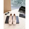 2024 Spring/summer New King Denim Square Head Genuine Leather Shallow Mouth Flat Bottom Ballet Shoes Bow