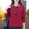 Women's Hoodies Spring And Autumn Pullover Polo Letter Print Solid Button Plaid Panel Long Sleeve Fashion Elegant Casual Tops