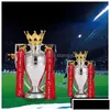 Decorative Objects Figurines 1532Cm Football Trophy Soccer Champion Souvenir Europe Award League Model Drop Delivery Home Garden D Dhvdl