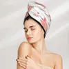 Serviette magique Microfibre Bouche à douche axolotl Amphibien mignon avec coeur chapeau de bain coiffure sèche séchée rapide