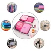 Sacs de rangement Organisateur de voyage Ensemble de mode de mode Fonction d'emballage Cois de chaussures portables Sac de maquillage à bagages 6PCS