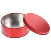 Storage Bottles 2 Pcs Tinplate Box Round Boxes Metal Can With Lid Tea Jar Christmas Gifts Tins Candy Jars Lids