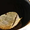 Xícaras pires jianzhan folhas douradas xícaras de chá de cerâmica de folhas de cerâmica, conjunto de minério natural